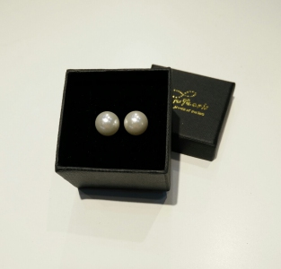 Pearl Shell 10mm 925 Earring-White