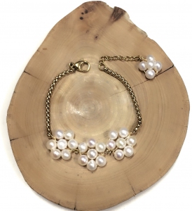 Fresh Water Pearl Flower Stainless Steel Bracelet