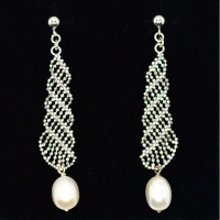 Fresh Water Pearl Carpet English Lace 925 Silver Earring