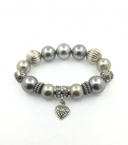 Grey and Light Brown Shell Pearl Bracelet
