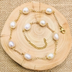 Fresh Water Pearl Links Chain Necklace