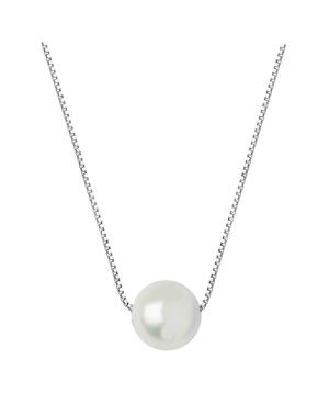  Single Fresh Water Pearl In 925 Silver Chain-White